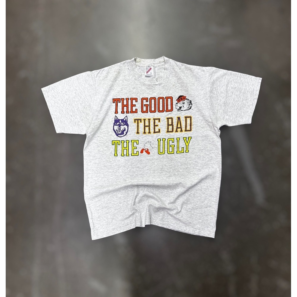 Vintage The Good The Bad The Ugly College Mascot T-Shirt Made In USA Size L